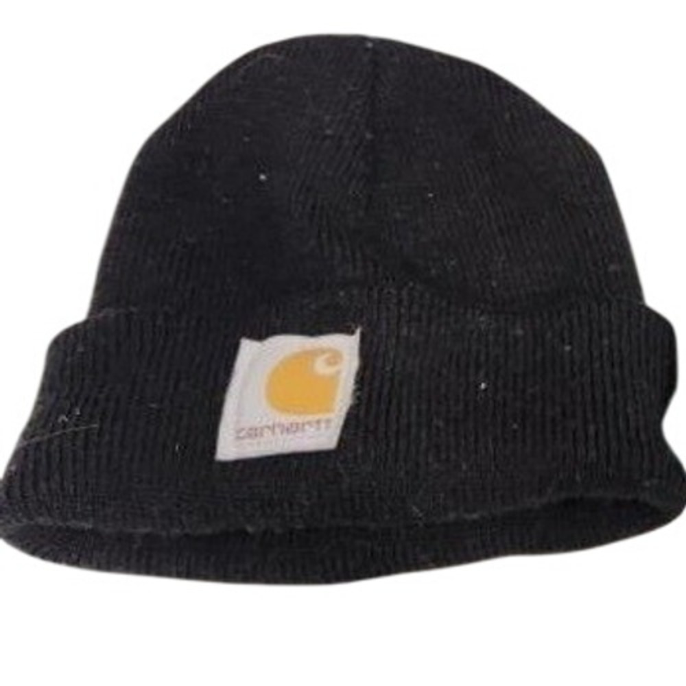 Carhartt Infant Black Acrylic Ribbed Knit Watch Hat Beanie Logo Patch A18
